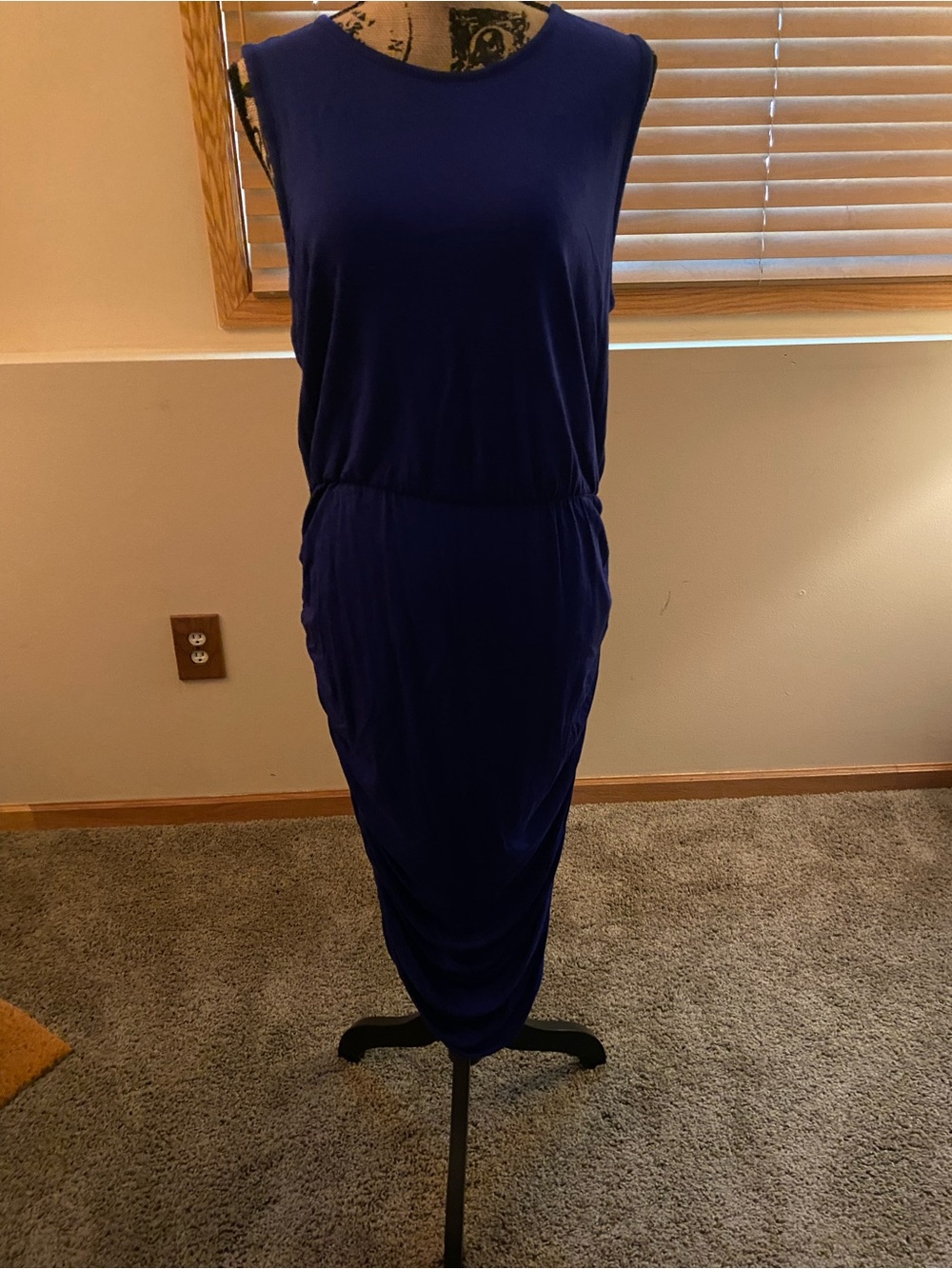 DKNY Sleeveless Cobalt Maxi Dress